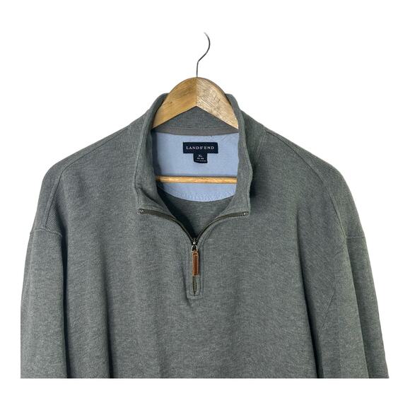Lands End Gray 1/4 Zip Pullover Sweater Men's Size XL - Picture 2 of 5